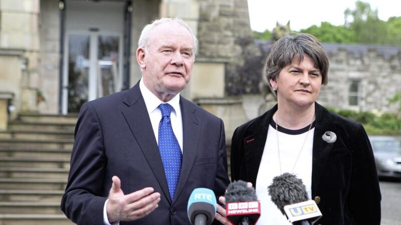 First Minister Arlene Foster and Deputy First Minister Martin McGuinness will hold talks with secretary of state James Brokenshire and Irish Minister of Foreign Affairs Charlie Flanagan at Stormont House 