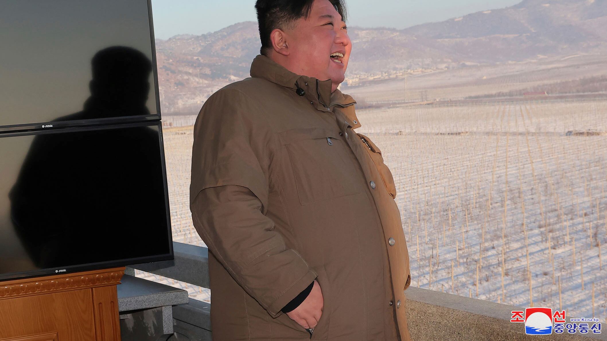 North Korean leader Kim Jong Un watches a test launch of what it says is an intercontinental ballistic missile from an undisclosed location in North Korea (Korean Central News Agency/Korea News Service via AP)