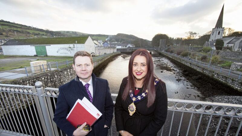 Andrew Gawley, director at Lisney with Councillor Lindsay Millar, mayor of Mid and East Antrim Borough Council 