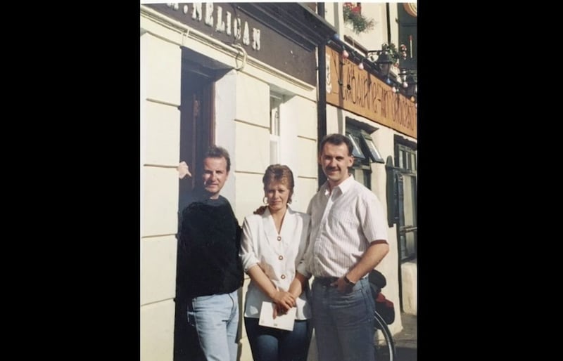 Chris (left) with Paul and his wife Jane at Dingle in Co Kerry, 1992 