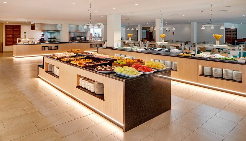 The well-stocked buffet restaurant at Grupotel Mallorca Mar offers enough choice for any eater