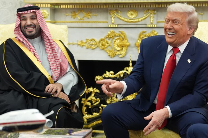 President Donald Trump and Crown Prince Mohammed bin Salman in the Oval Office (Evan Vucci/AP)