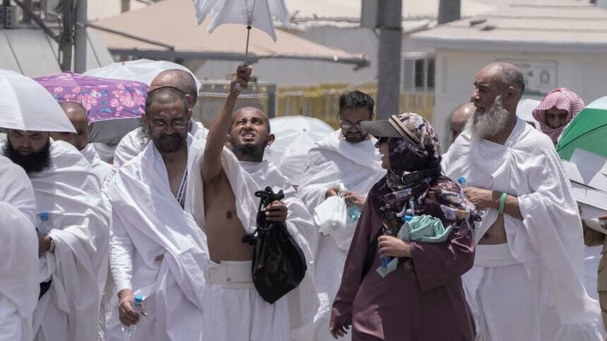 Muslim pilgrims are converging on Saudi Arabia’s holy city of Mecca for the largest Hajj since the coronavirus pandemic (AP)