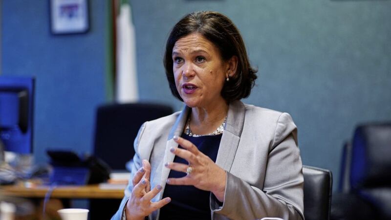 The latest opinion poll in the Republic puts support for Sinn F&eacute;in at 36 per cent, ahead of a combined 35 per cent for Fianna F&aacute;il and Fine Gael.  Pictured is SF leader Mary Lou McDonald.  Picture: Brian Lawless/PA Wire. 