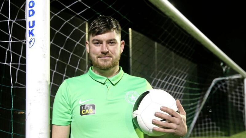 Shane Harrison was signed up by Crumlin Star for the rest of the season following an unfortunate injury to regular goalkeeper Ciaran McNeill in early December. Picture by Philip Walsh 