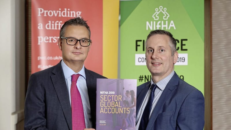 NIFHA chief executive Ben Collins (right) with PwC external audit partner Martin Cowie. Photo: William Cherry/Presseye 