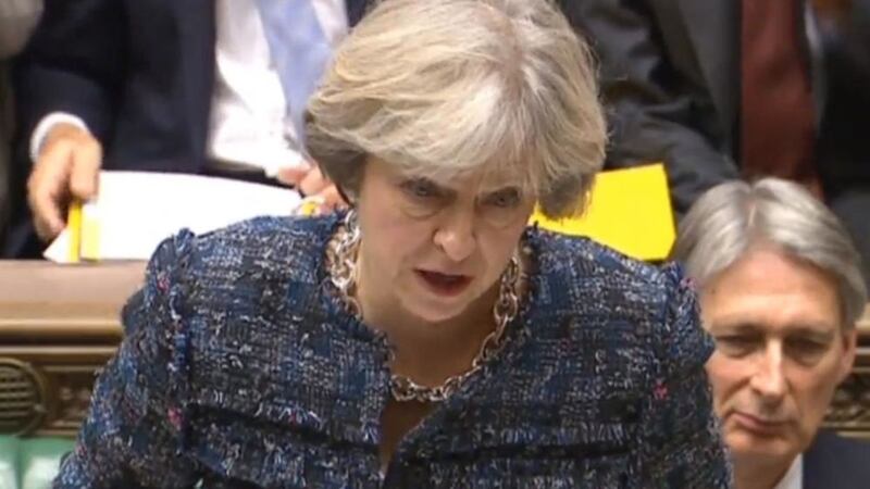 Britain&#39;s prime minister Theresa May speaks during Prime Minister&#39;s Questions yesterday. Picture by Press Association 