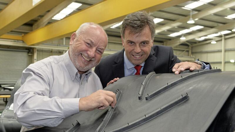 Smiley Munroe managing director Vaughan Monroe pictured with Invest NI chief executive Alastair Hamilton 