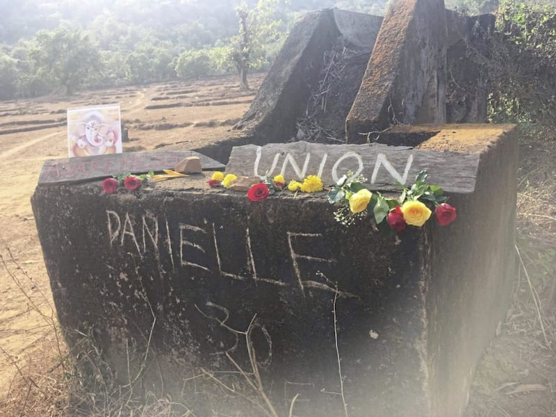 Local people have erected a shrine to Danielle&#39;s memory at the place where he body was found.  