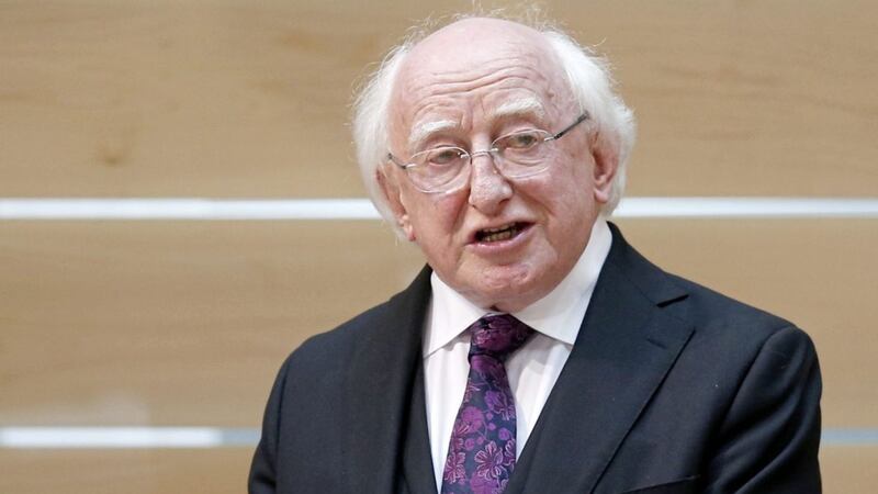President Michael D Higgins delivered a keynote address to the American Conference of Irish Studies at Ulster University&#39;s Magee campus last night. Picture by Jane Barlow/PA Wire. 