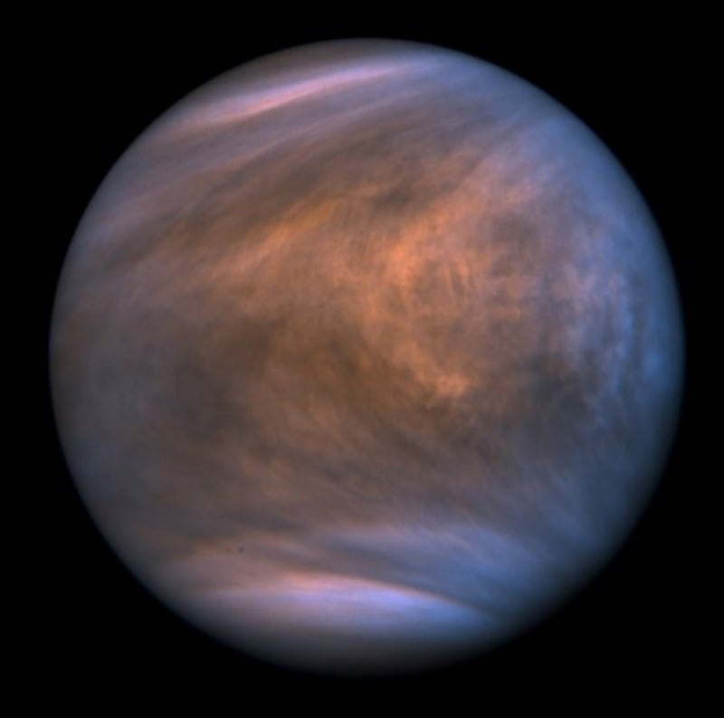 Image of Venus, showing the clouds, taken by the ultraviolet imager of the Venus Climate Orbiter Akatsuki in 2018