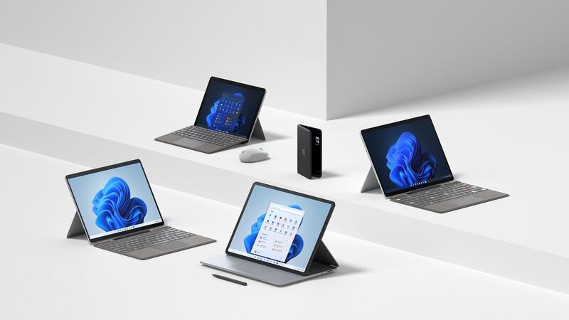 The new line-up includes the sliding-screened Surface Laptop Studio and second-generation Duo 2 foldable.