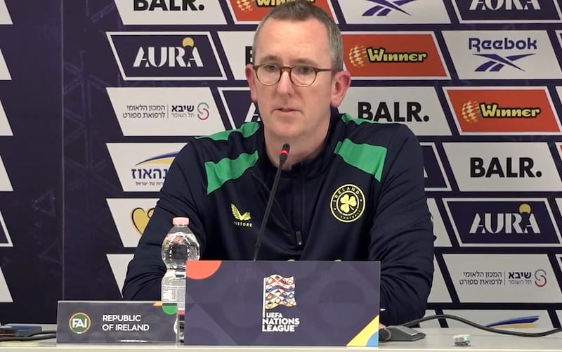 FAI chief executive David Courell during a press conference which had been delayed by several hours