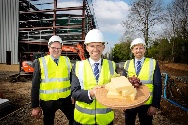 L-R: Dale Farm's Fred Allen, chair; Nick Whelan, group chief executive; and Chris McAlinden, group operations director, at the Dunmanbridge site.