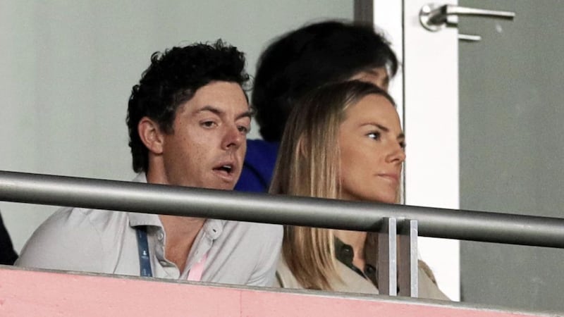 Rory McIlroy and wife Erica Stoll (right) pictured in October 2019, are celebrating the birth to their first child. Picture by Adam Davy/PA Wire 