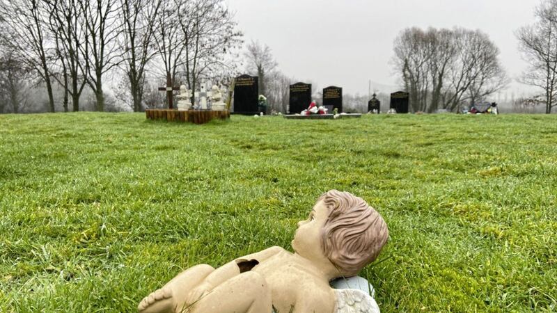 The site of baby graves on the fringes on Milltown Cemetery in west Belfast is believed to hold hundreds of unbaptised babies and infants, buried between the 1940s and early 1980s. Picture Mal McCann. 