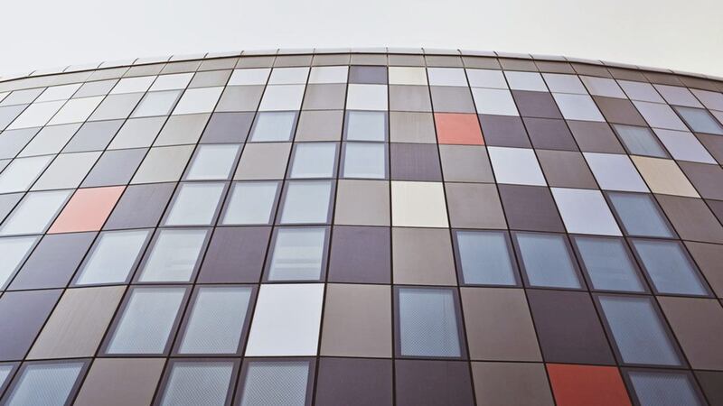 Composite panels on a residential building. The precise make-up of building materials used in construction has been in focus recently following the Grenfell Tower tragedy 