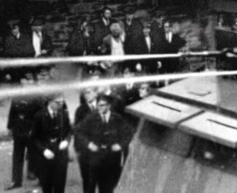 Police deployed two water canon on civil rights protesters in Derry on October 5 1968. 