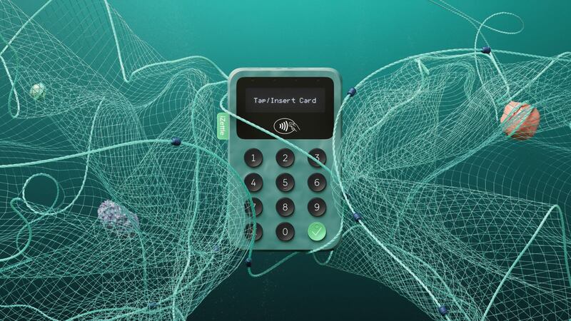 iZettle has unveiled its Ocean Reader, made from fishing nets and rope collected from the North and Baltic seas.