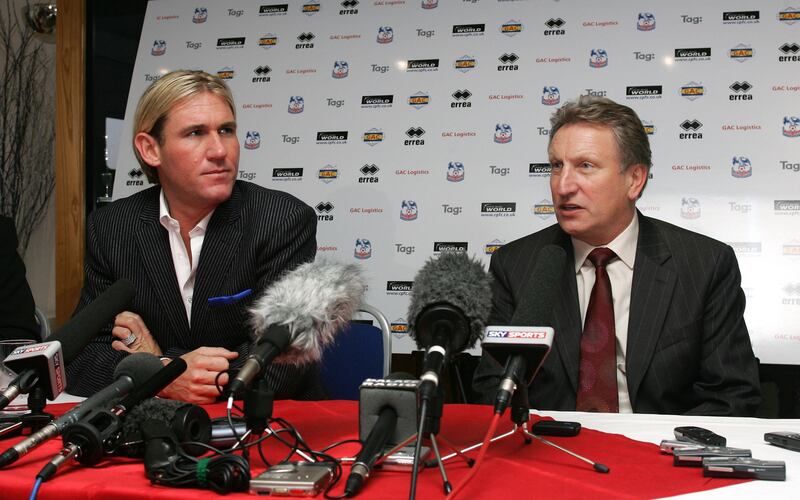 Crystal Palace chairman Simon Jordan with new manager Neil Warnock during a press conference at Selhurst Park, London on Thursday October 11 2007&nbsp;