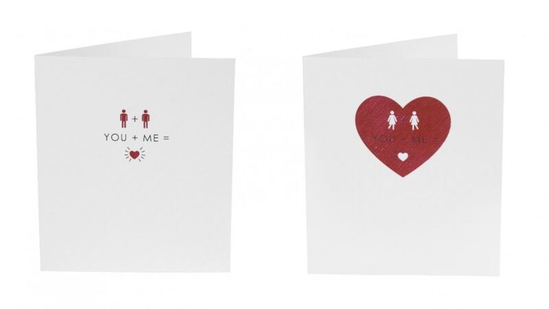 Same-sex Valentine's Day cards are on the shelves at Sainsbury's for the first time