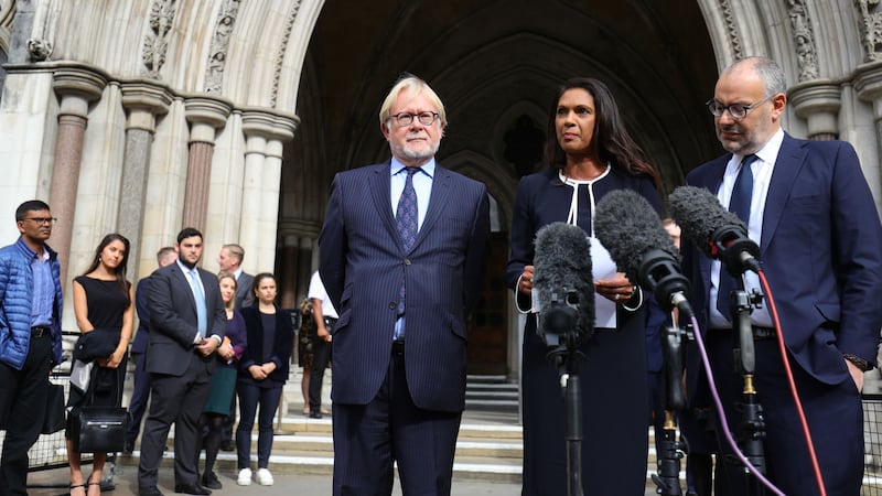 Anti Brexit campaigner Gina Miller makes a statement outside the Royal Courts of Justice in London having attended the judicial review hearing into the decision to prorogue Parliament. Picture by PA