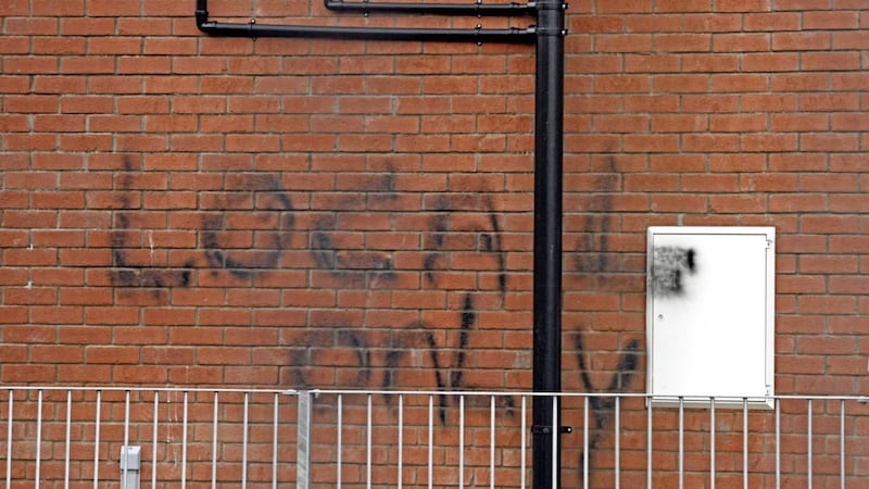 Graffiti sprayed in the Beersbridge Road area of east Belfast. Picture by Alan Lewis 