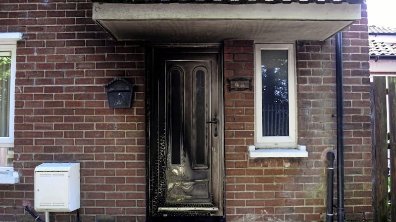 Police are treating a fire at a house at Knocknagoney Park in Belfast as arson. Picture by Justin Kernoghan/Photopress 