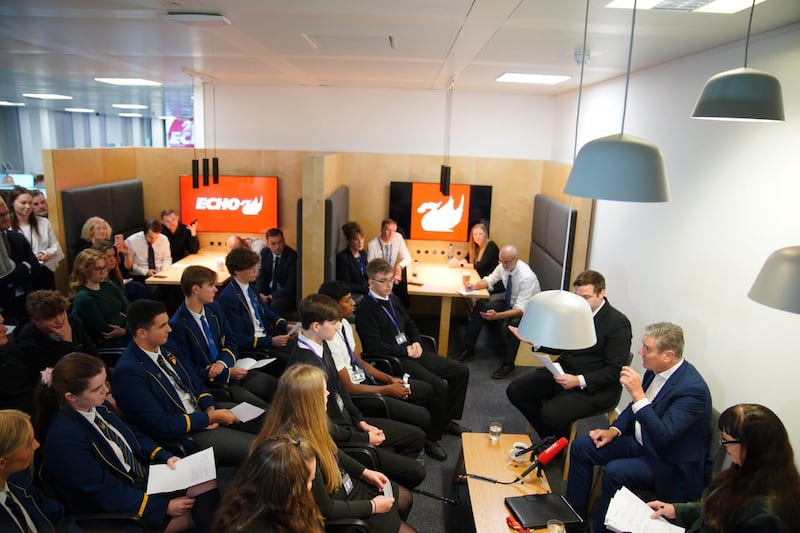 Sir Keir Starmer took part in a Q&A session with students at the Liverpool Echo offices 