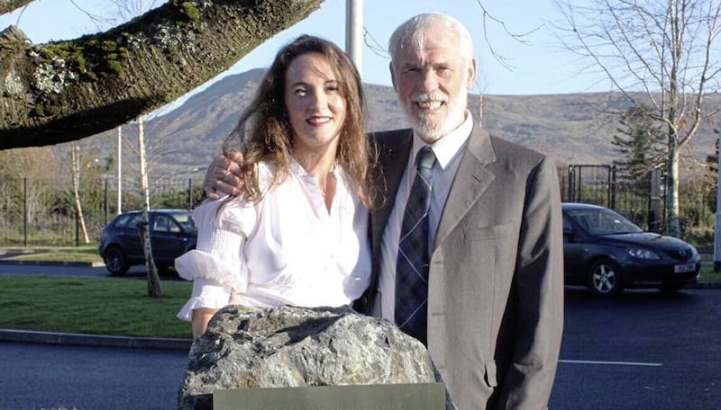 Nodlaig Ní Bhrollaigh with her father Francie Brolly, who died in 2020