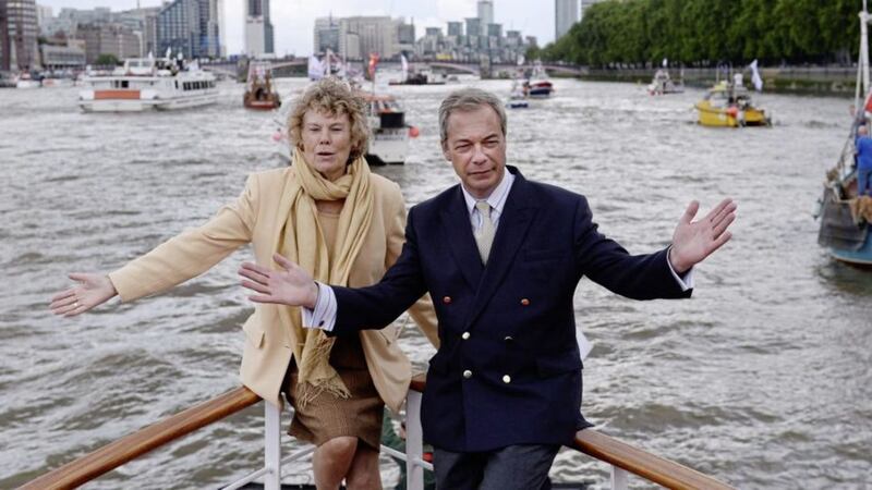 Brexit Party leader Nigel Farage with Kate Hoey. 
