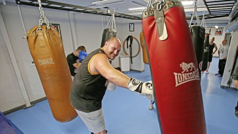 Tyson Fury training in St Pauls Boxing Club in Andersonstown, west Belfast Picture Mal McCann. 