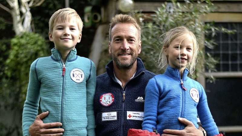 Ben Fogle with his children Ludo and Iona 