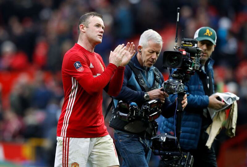 Manchester United's Wayne Rooney applauds the fans after the Emirates FA Cup, Third Round match at Old Trafford