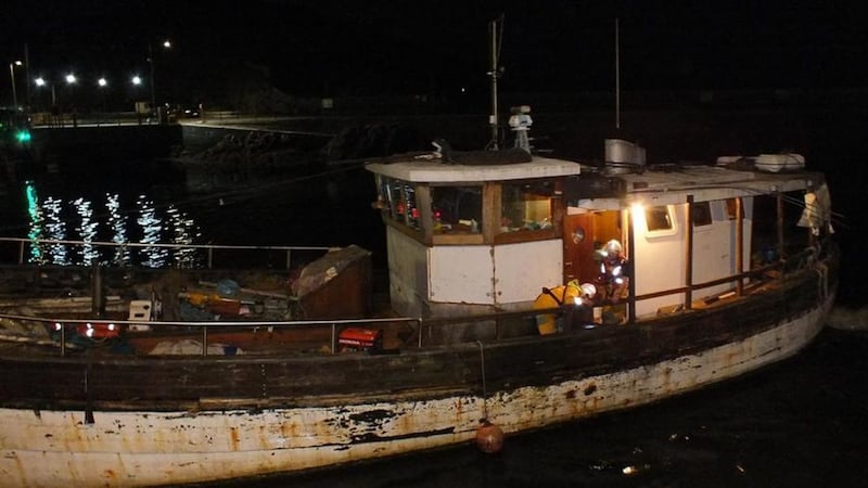 A major rescue operation was sparked in the early hours of Wednesday morning after a converted fishing trawler ran into difficulty on the Irish Sea between Northern Ireland and the Isle of Man 