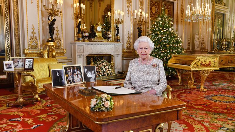 Queen Elizabeth addresses her subjects from Buckingham Palace during her annual Christmas Day speech&nbsp;