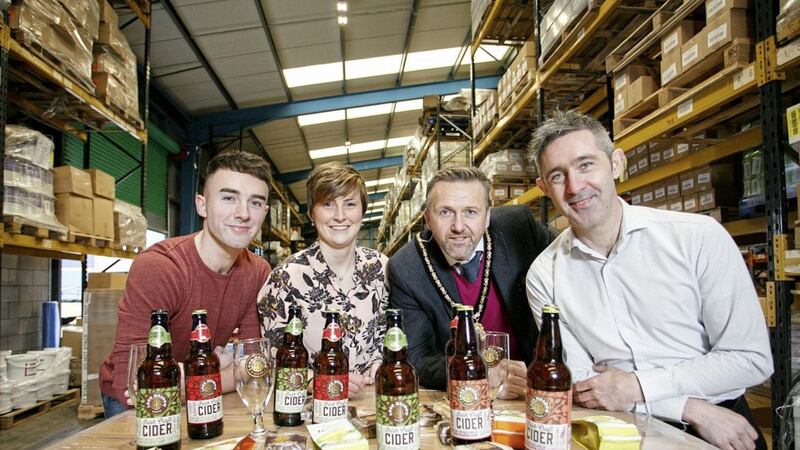 ABC Council deputy lord mayor Sam Nicholson (centre right) joins Peter McKeever from Long Meadow Cider, Kerrie Walker from New Found Joy and Damien McCrory from Kestrel Foods, who are part of a delegation of 11 local companies taking part in a trade mission to India 