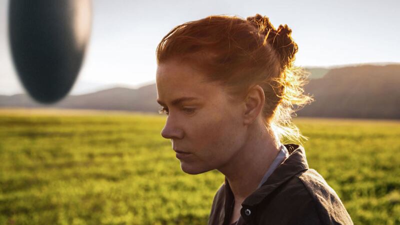 Amy Adams in new sci-fi movie Arrival, in which she plays a linguist tasked with deciphering the language of alien visitors 