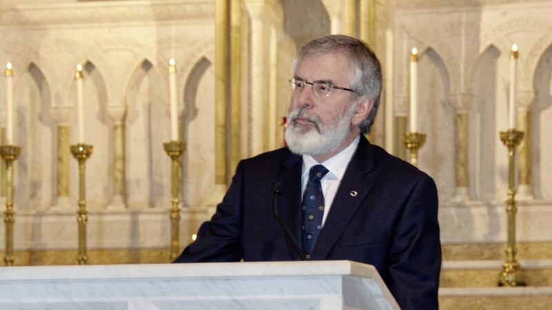 Gerry Adams speaking at Tuesday&#39;s Memorial Mass for Martin McGuinness in Washington DC 