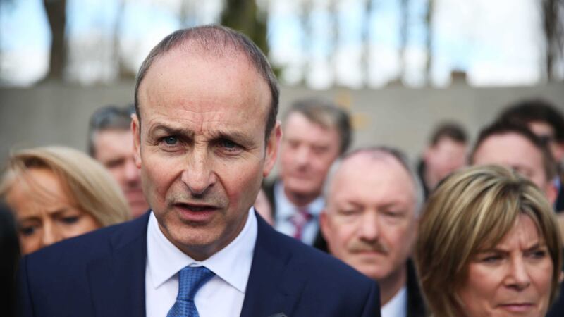 Fianna Fail leader Micheal Martin speaking at Arbour Hill Cemetery in Dublin during his party's annual 1916 Easter Rising commemoration. Picture by Brian Lawless, Press Association<br />&nbsp;