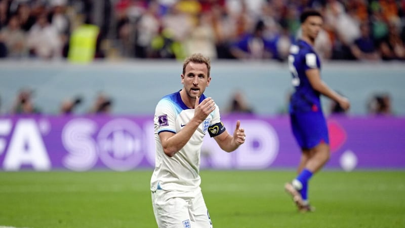 England&#39;s Harry Kane rues a missed chance during the Fifa World Cup Group B match against United States at the Al Bayt Stadium, Al Khor 