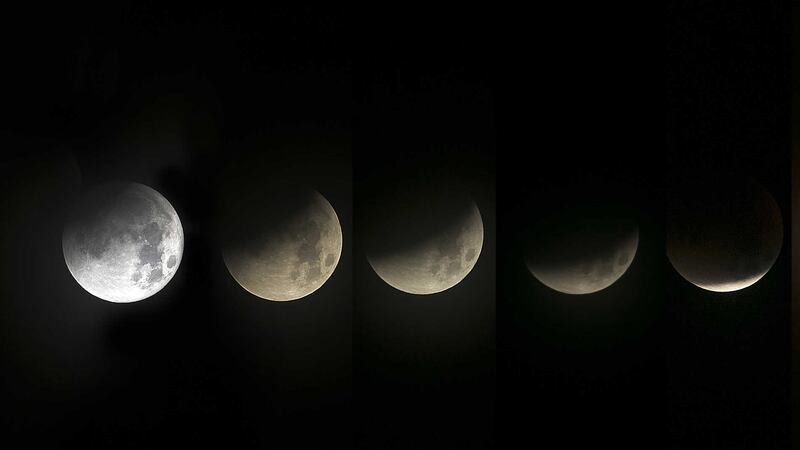 A montage of the eclipse photographed over Leitrim, Co Down. Picture by Mal McCann