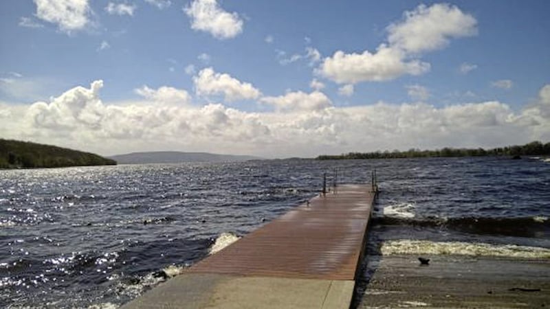 Muckross jetty at Lough Erne, where searches are ongoing following a jet ski accident. 