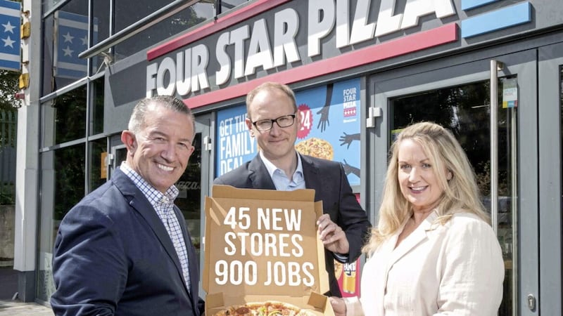DELIVERING GROWTH: Four Star Pizza chief executive Colin Hughes, director of marketing Sean Scott and director of operations Ciara Kellett serve up the news that the popular Irish pizza chain is planning to open 45 new stores and create 900 new jobs in Ireland over the next three years 