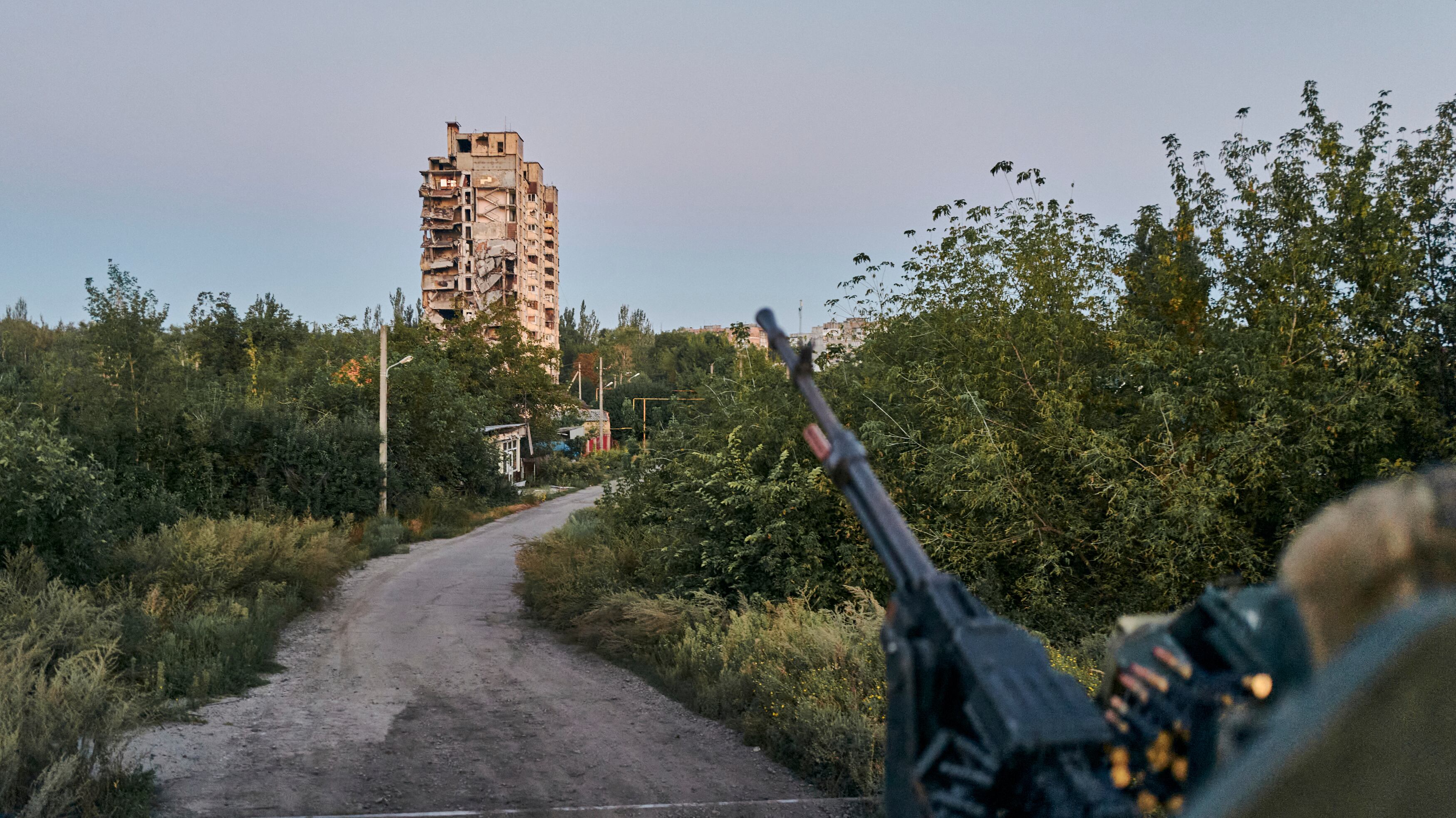 A Ukrainian soldier sits in his position in Avdiivka, Donetsk region, Ukraine in 2023 (AP Photo/Libkos, File)