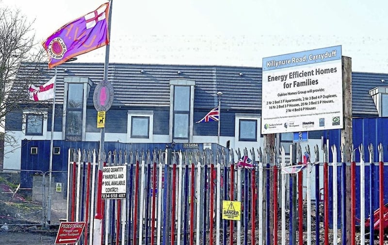 Loyalists were accused of marking out territory at the Killynure Green housing development ahead of its completion in 2015 