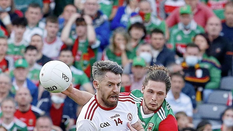 Tyrone&#39;s Mattie Donnelly breaks clear of Mayo&#39;s Padraig O&#39;Hora during Saturday&#39;s All-Ireland final Picture: Philip Walsh 