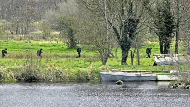 A specialist security forces search team have moved into an area at Maghery on the north Armagh shores of Lough Neagh 