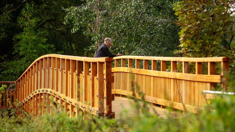 The completed replacement pedestrian bridge at Lagan Meadows in south Belfast. Picture by Mal McCann