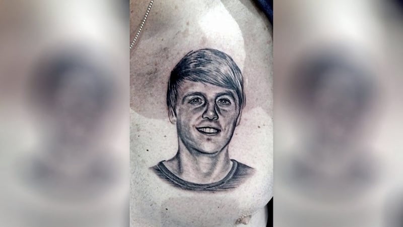 The tattoo of Jack Glenn on his father Colin&#39;s chest 